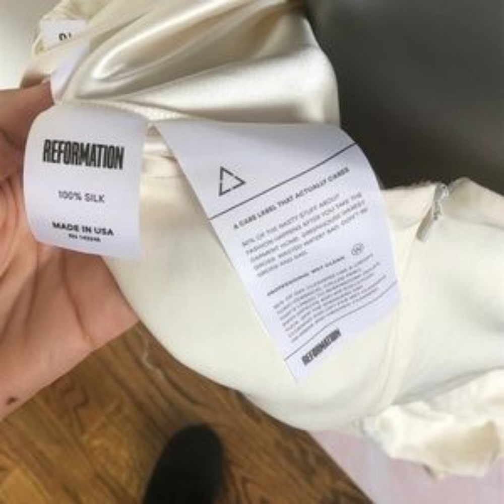 Reformation Dima Plunge Wedding Ivory Dress B88/9 - Picture 6 of 6
